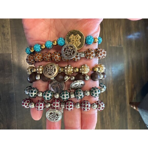 Rustic Cuff Bracelet Lot of 13 Beads Leather Cuff EUC - Picture 6 of 9